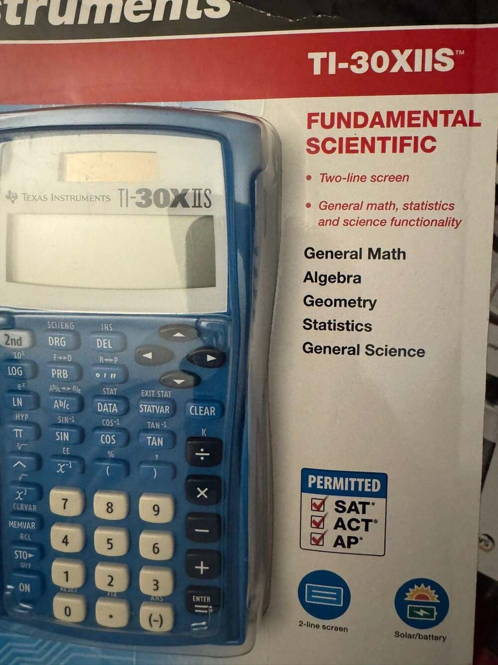 Texas Instruments TI-30XIIS Scientific Calculator Blue New